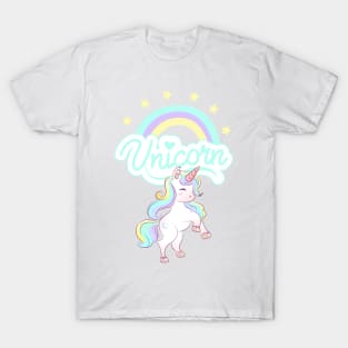 Beautiful Unicorn, Rainbow, and Stars T-Shirt